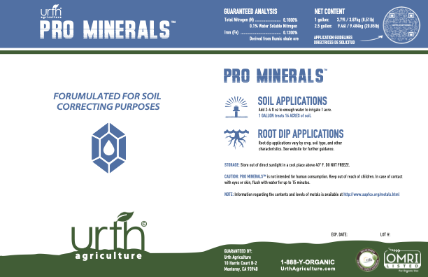Pro Minerals product label